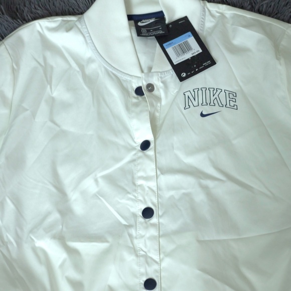 NIKE SPORTSWEAR WOMEN'S SAIL MIDNIGHT NAVY VARSITY JACKET (AR3763-133) - Picture 3 of 4